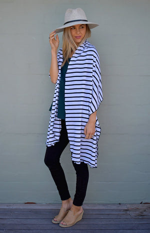 White & Black French Stripe