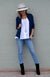 French Navy Blue Women&#39;s Merino Wool Mini Drape Cardigan
