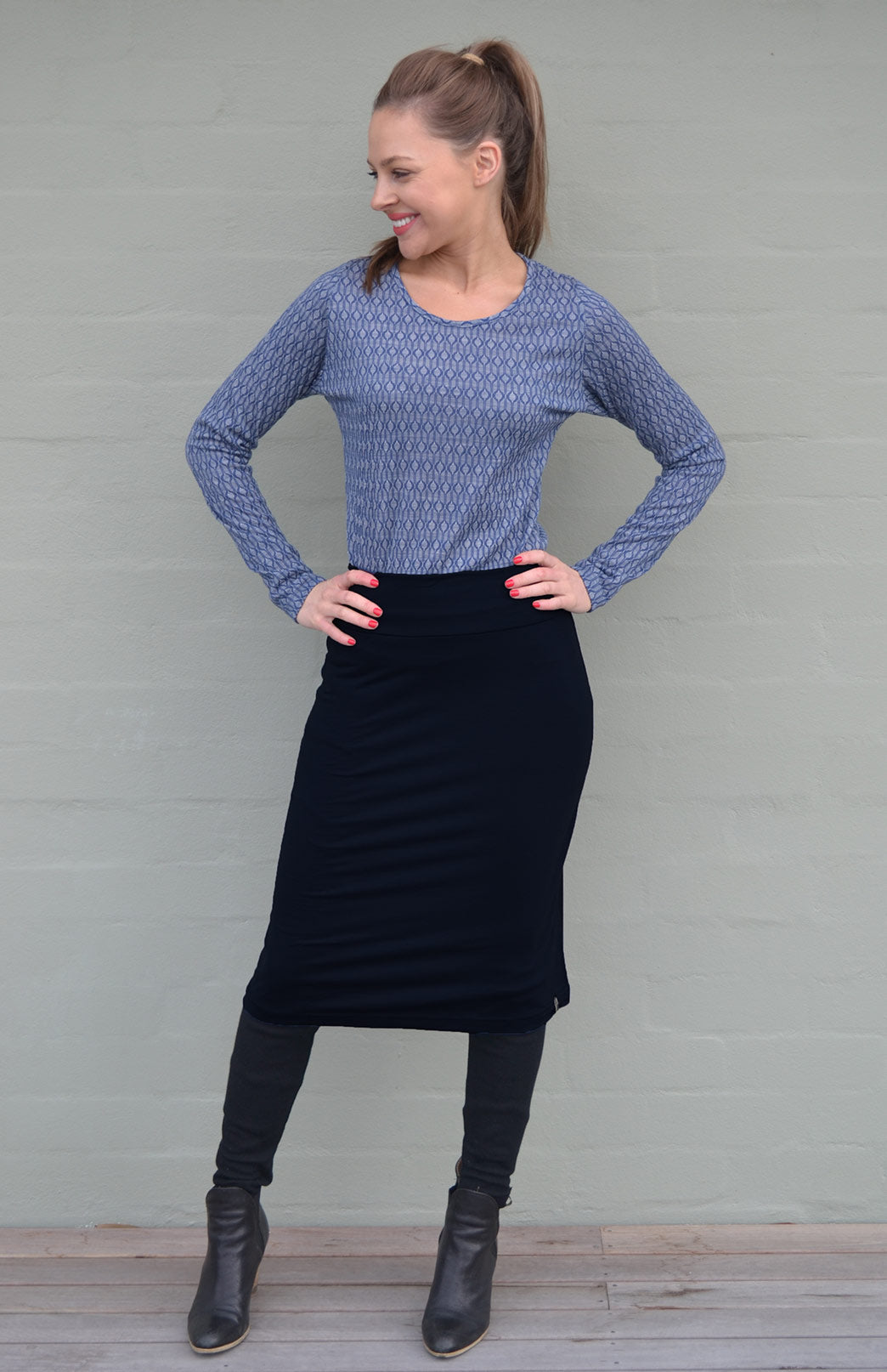 Women's Merino Wool Maxi Skirt