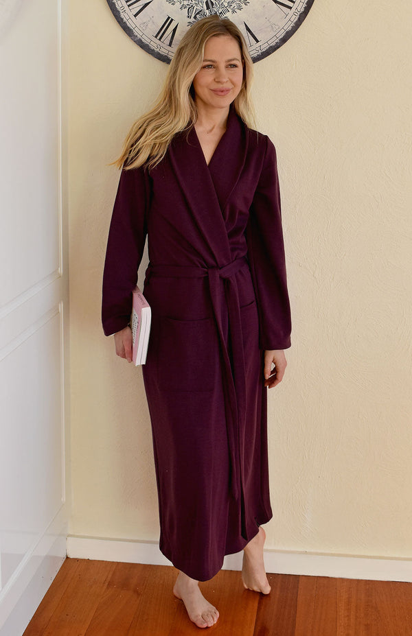 Women's Merino Wool Thermal Dressing Gown