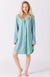 Mint Green Women&#39;s Merino Wool Button Down Long Sleeved Nightshirt
