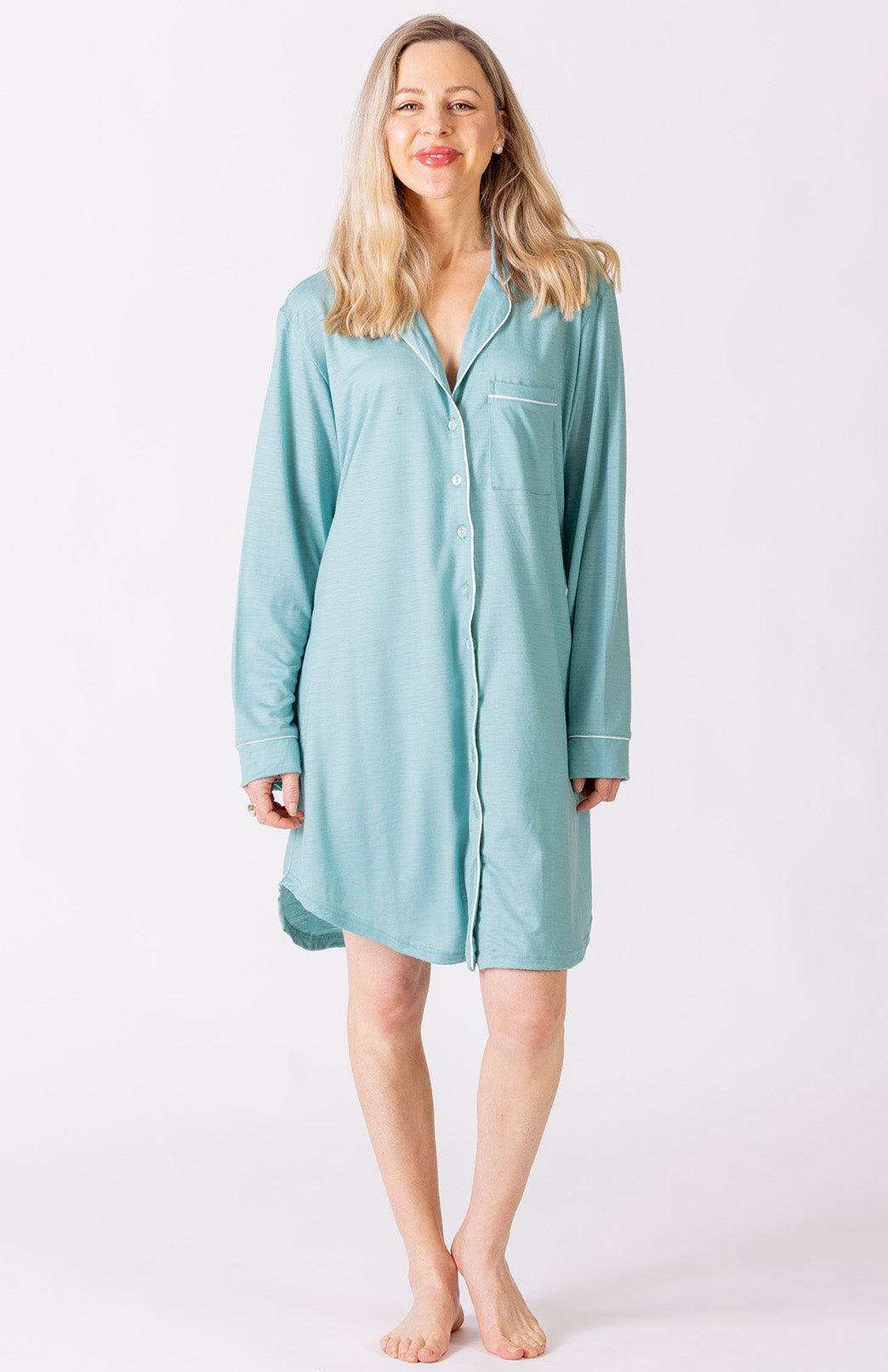 Button Down Merino Wool Nightshirt Smitten Merino