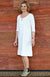 Ivory Women&#39;s Merino Wool 3/4 Sleeve Shift Dress
