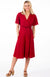 Chilli Red Women&#39;s Short Sleeve Merino Wool Wrap Dress
