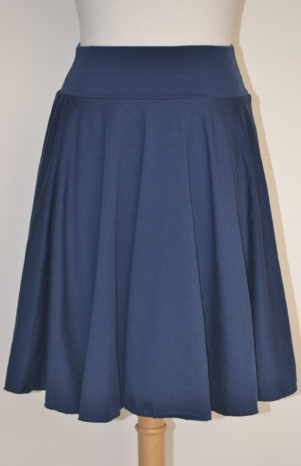 Indigo Blue Women&#39;s Merino Wool Jersey Circle Skirt
