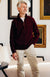 Burgundy Merino Wool Fine Knit Full Zip Through Jacket Cardigan
