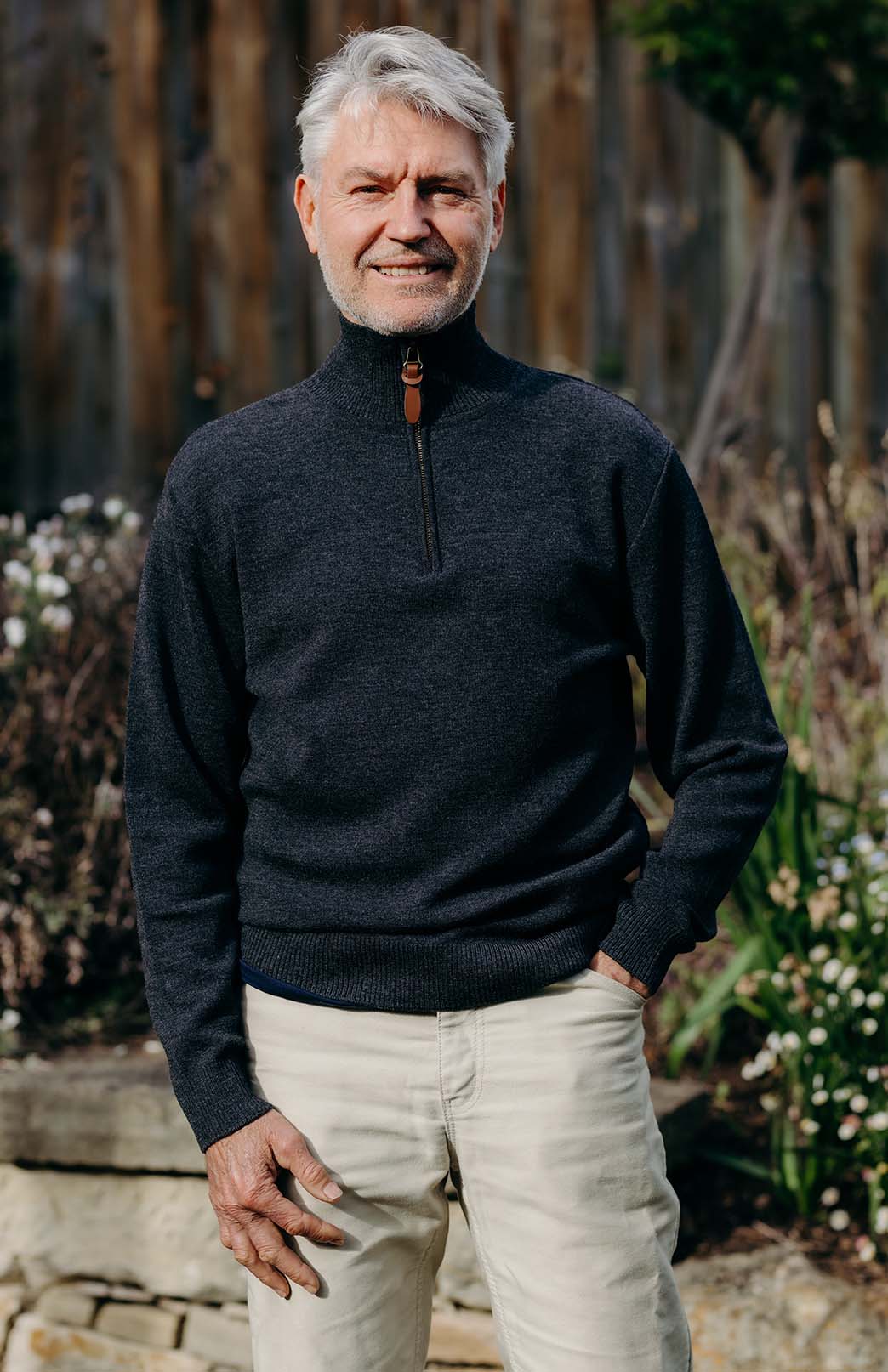 Charcoal merino wool jumper hotsell