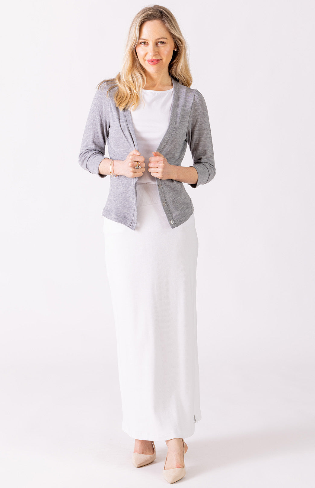 Light grey cotton maxi skirt hotsell