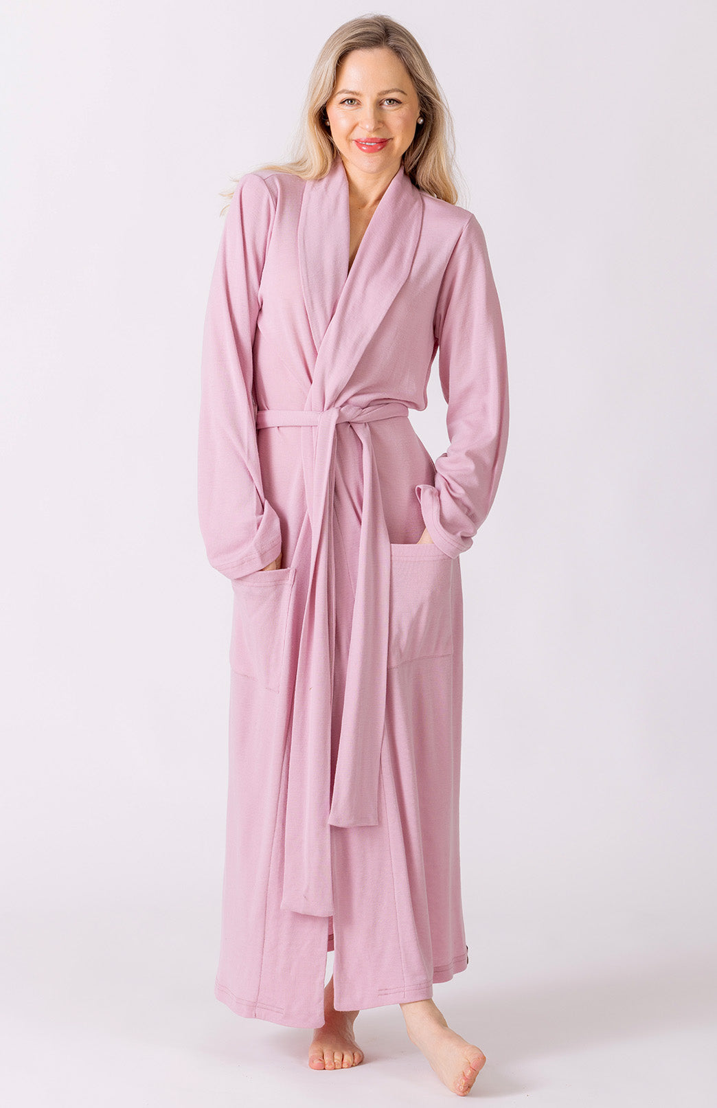 Ivory Superfine Merino Wool Dressing Gown
