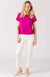 Fuchsia Pink Women&#39;s Merino Wool Boxy Tee
