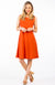 Burnt Orange Women&#39;s Merino Wool Sleeveless Swing Dress
