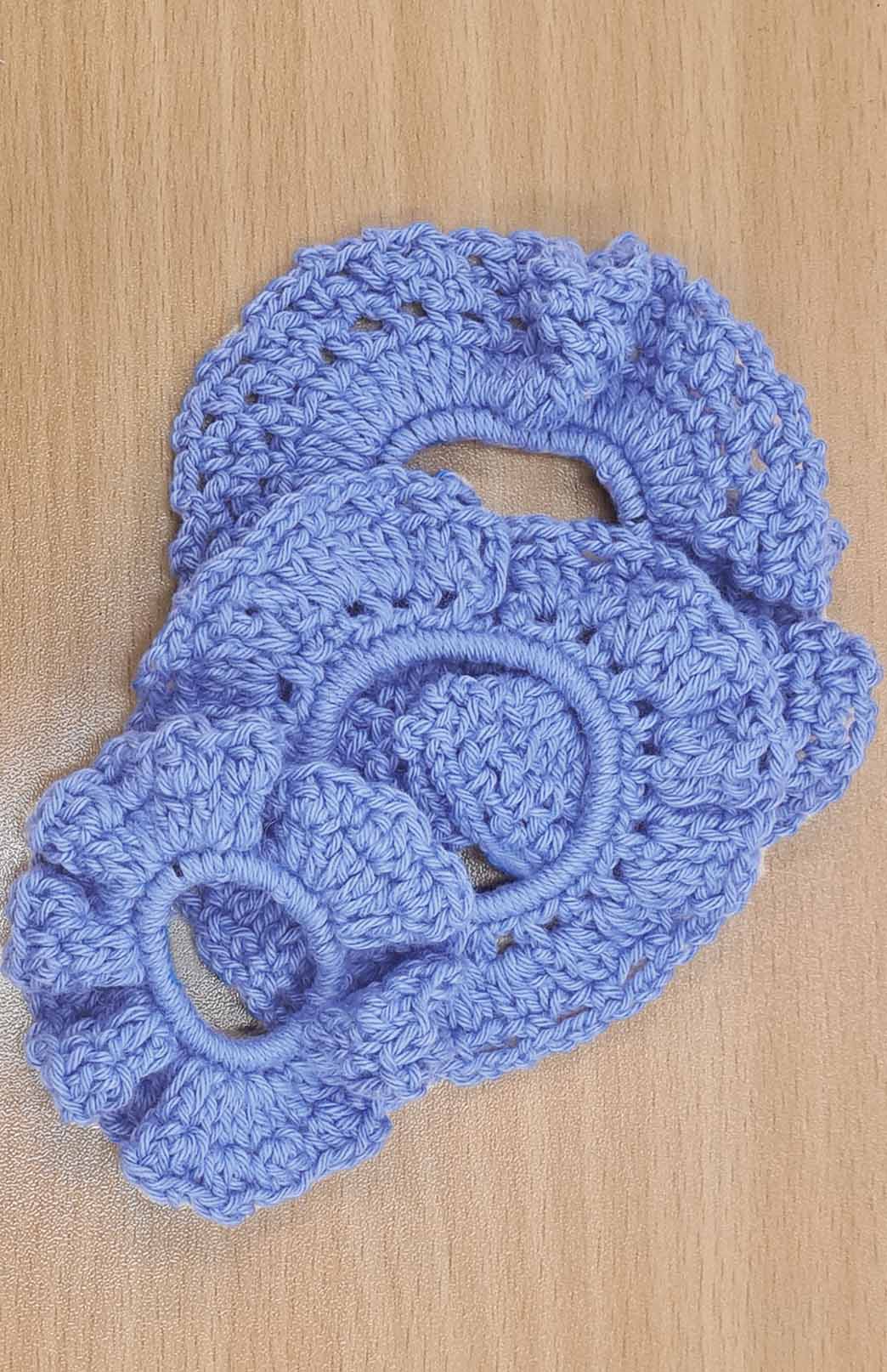 Hand Crochet Scrunchie Australian Fabric Crochet Scrunchie
