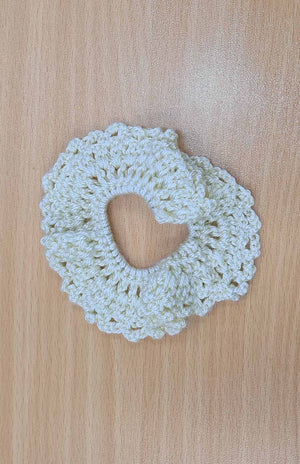 Hand Knit Crochet Scrunchie