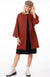 Shiraz Red Women&#39;s Kimono Style Merino Wool Coat
