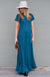 Teal Women&#39;s Merino Wool Maxi Dress with Side Split
