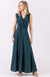 Deep Sea Green Women&#39;s Sleeveless Merino Wool Maxi Wrap Dress
