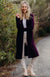 Aubergine Purple Women&#39;s Merino Wool Long Drape Cardigan
