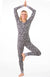 Grey Marl Leopard Merino wool adult button down onesie with elasticated back flap
