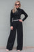 Black Women&#39;s Merino Wool Palazzo Pants
