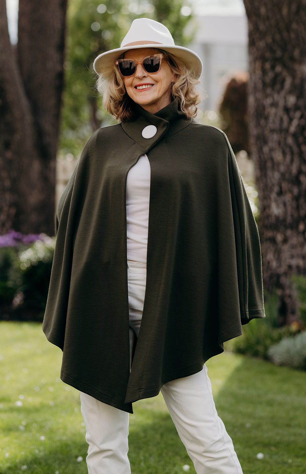 Green clearance wool cape