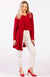 Chilli Red Women&#39;s Merino Wool Drape Cardigan
