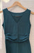 Deep Sea Green Women&#39;s Merino Wool Fitted V-Neck Sleeveless Dress
