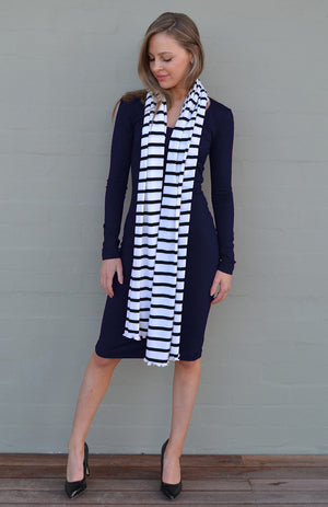 White & Black French Stripe