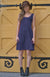 Indigo Blue Women&#39;s Sleeveless Merino Wool Swing Dress with Ruffle Detail
