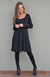 Charcoal Marl Women&#39;s Merino Wool Swing Dress with Long Sleeves
