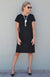 Tiffany Dress - Jersey Women&#39;s Merino Wool Shift Dress with Short Sleeves
