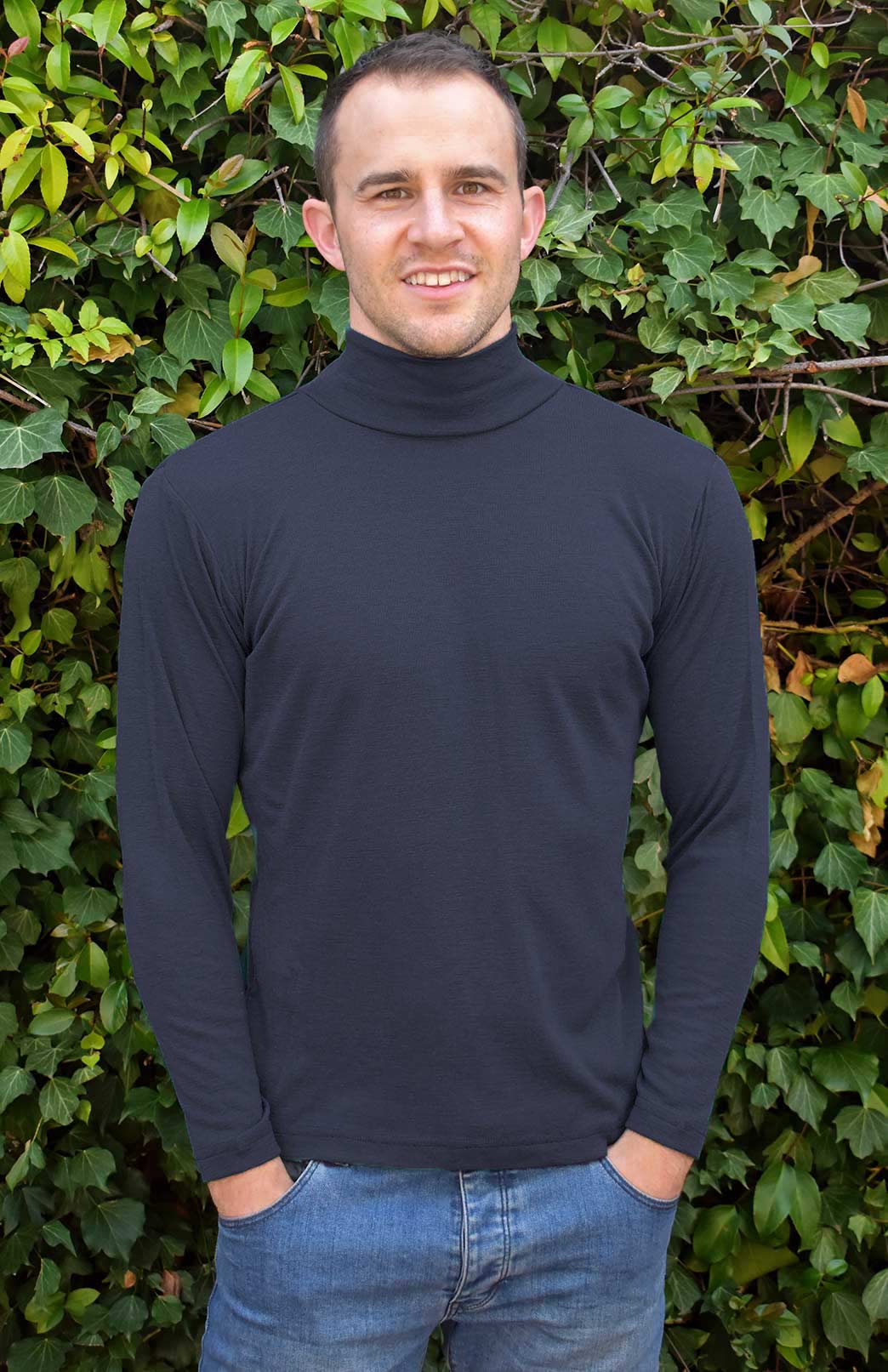 Men s Merino Wool Turtle Neck Top Smitten Merino