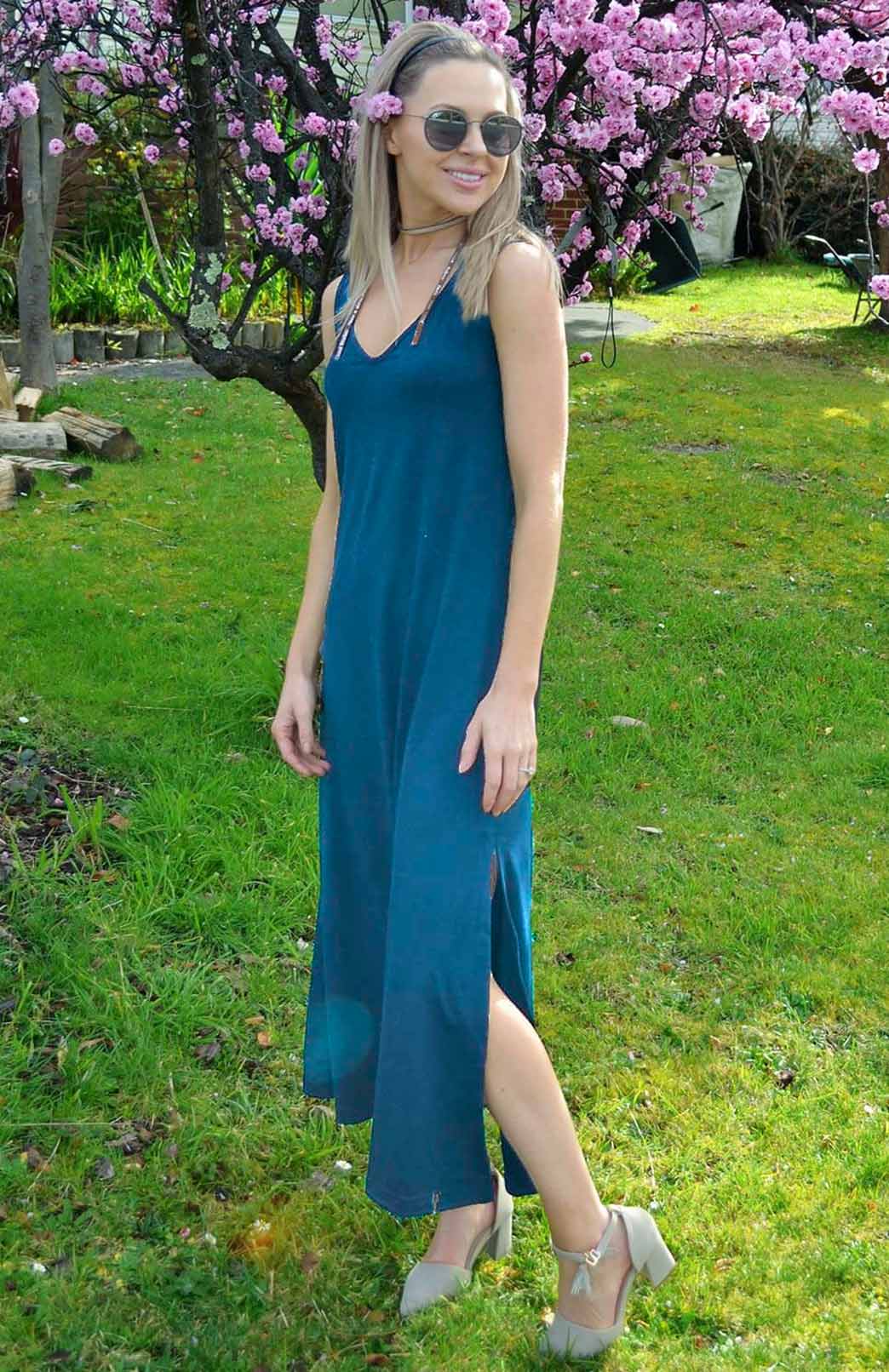 Green summer hot sale maxi dress