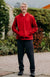 Black Men&#39;s Merino Wool Fleece Hoody with Front Pocket
