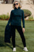 Black Women&#39;s Merino Wool 270gsm Fleece Elastic Waist Thermal Winter Leggings &amp;amp; Yoga Pants 
