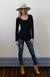 Black Women&#39;s Merino Wool Long Sleeve Fashion &amp;amp; Layering Top
