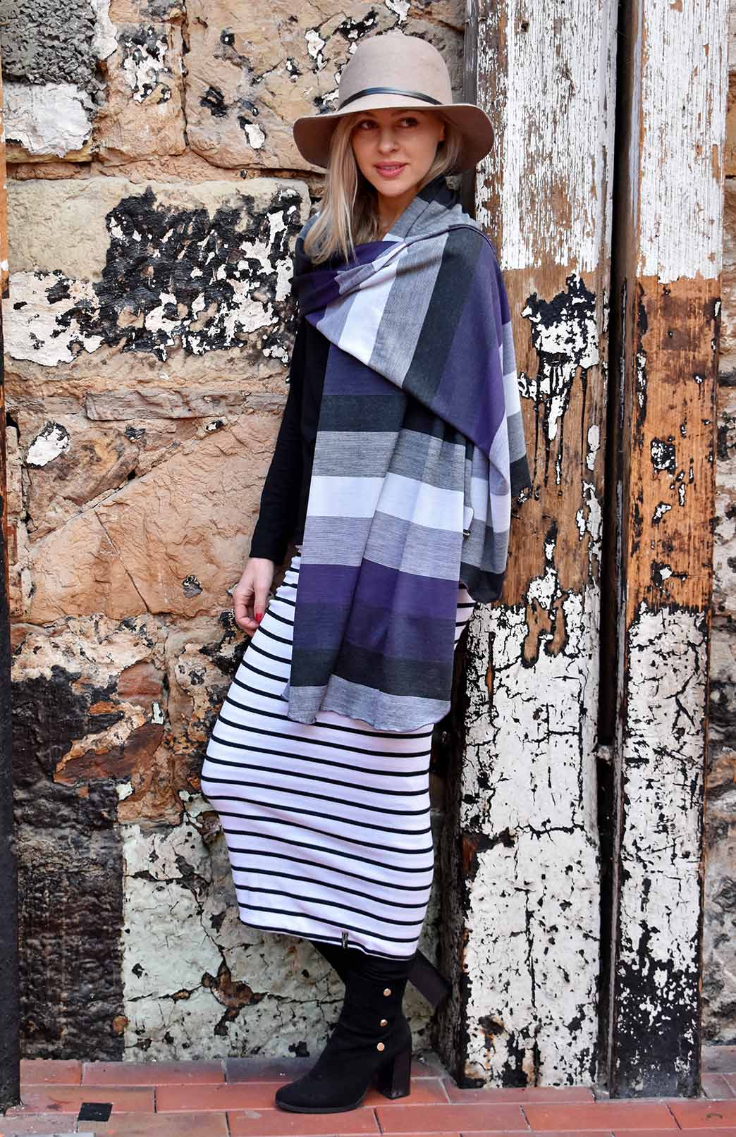 Women's Merino Wool Multi Stripe Scarf