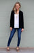 Black Women&#39;s Merino Wool Mini Drape Cardigan
