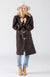 Chocolate Traditional Merino and Cashmere Blend Wool Duffle Coat 
