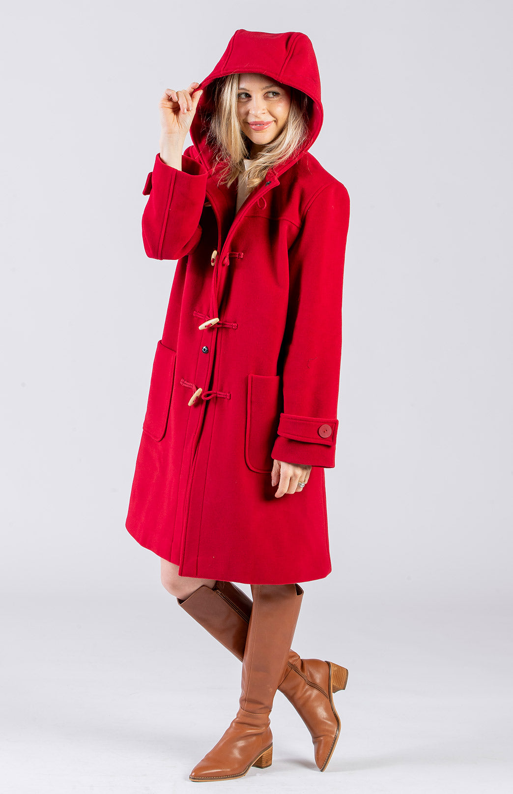 Red wool sale duffle coat womens