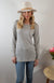 Grey Marl and Ivory Stripe Women&#39;s Merino Wool Long Sleeve Fashion Top
