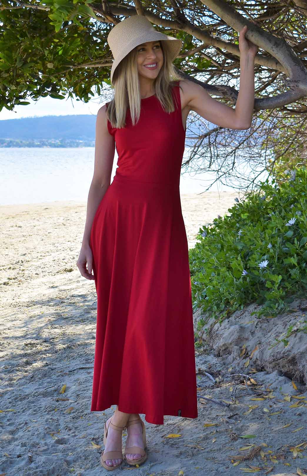 Red deals wool dress