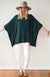 Oatmeal Marl Women&#39;s Merino Wool Boxy Poncho Top
