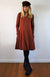 Shiraz Red Women&#39;s Merino Wool Swing Dress with Long Sleeves
