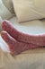 Powder Pink Marl Unisex Merino Wool Fleece Lined Socks
