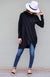 Black Women&#39;s Merino Wool Long Sleeve Wrap Around Cardigan
