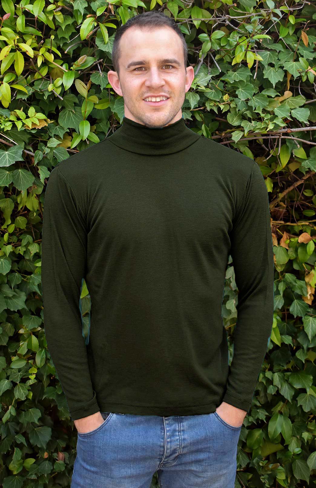 Men s Merino Wool Turtle Neck Top Smitten Merino