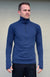 Indigo Blue Unisex Merino Wool Zip Neck Top
