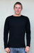 Flame Red Men&#39;s Merino Wool Long Sleeve Midweight Crew Neck Top
