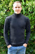 Steel Grey Men&#39;s Long Sleeve Turtle Neck Top
