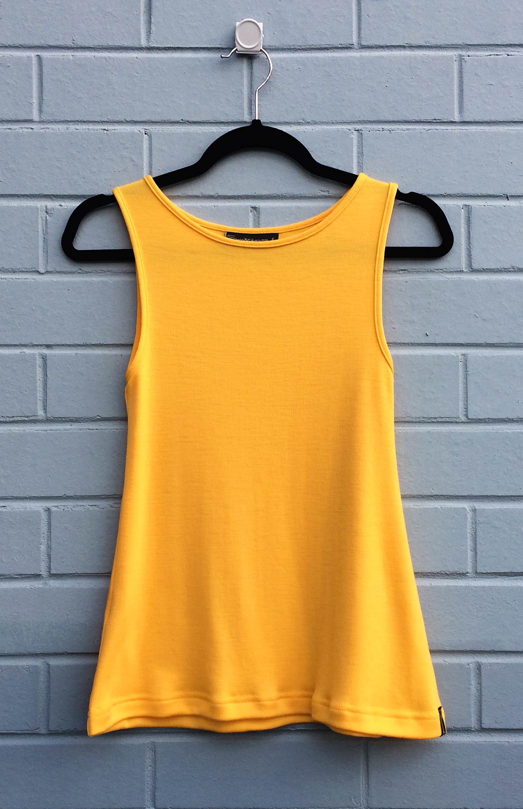 Capri Top Womens Yellow Sleeveless Merino Wool Top Smitten Merino